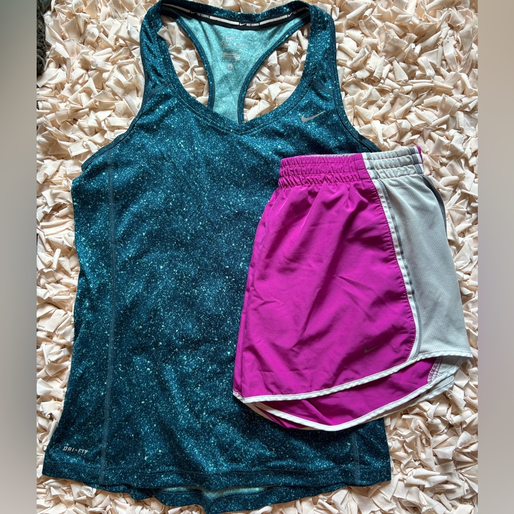 Nike Blue Tank Top and Purple Shorts bundle